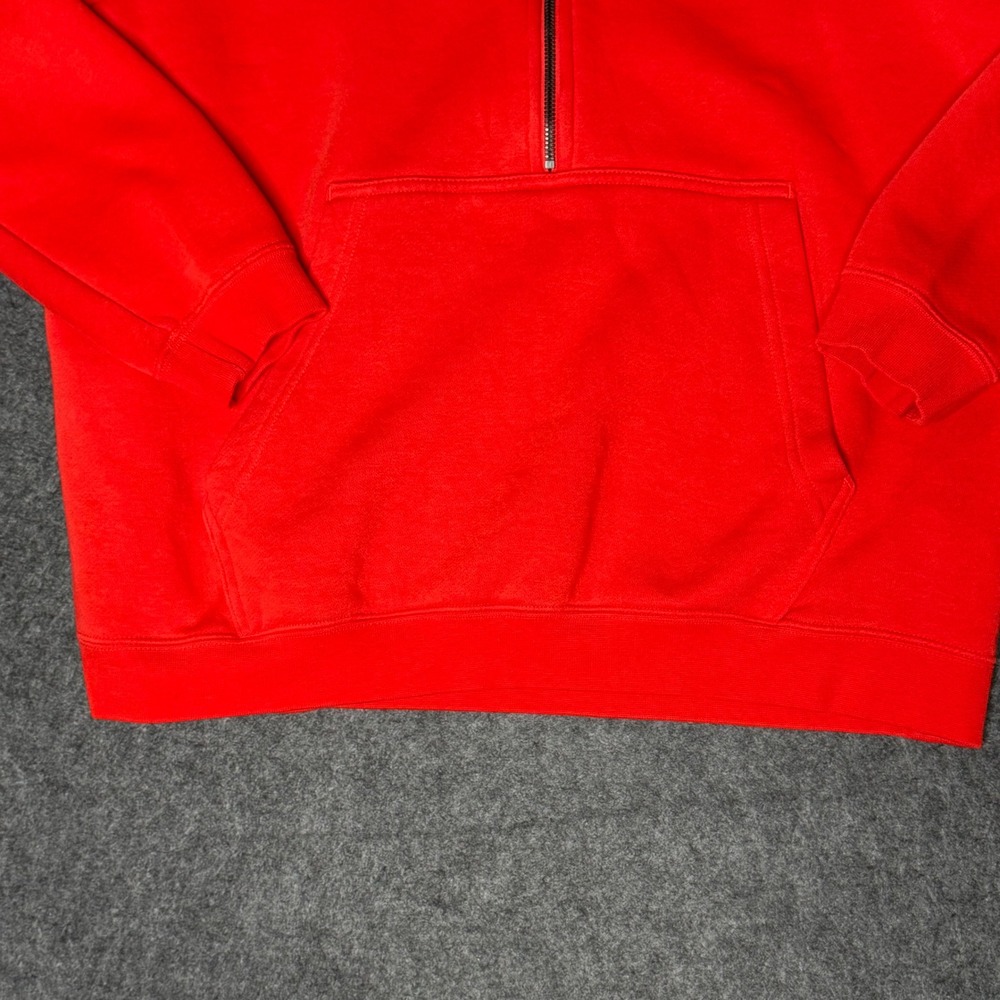 Nike Sportswear Floral Swoosh Quarter Zip Fleece Pullover Red Mens XL Sweatshirt - Picture 2 of 9